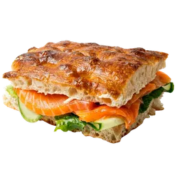 Сэндвич на фокачче с форелью
