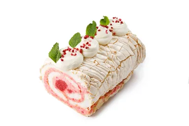 МЕРЕНГОВЫЙ РУЛЕТ С КЛУБНИКОЙ 4 кус