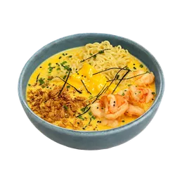 Сырный рамен с креветками